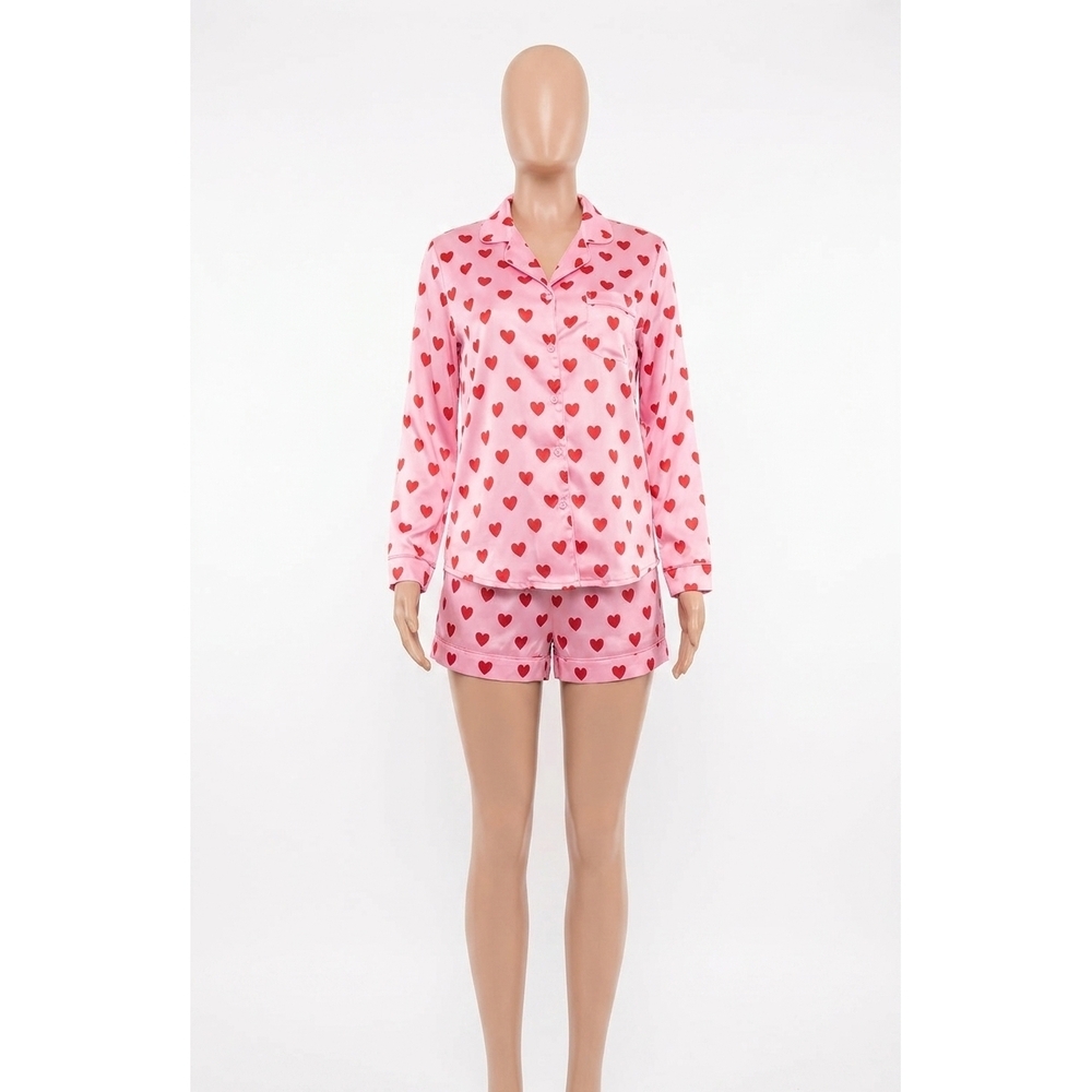 NEW SHOW ME YOUR MUMU early riser pj set in pink queen of hearts